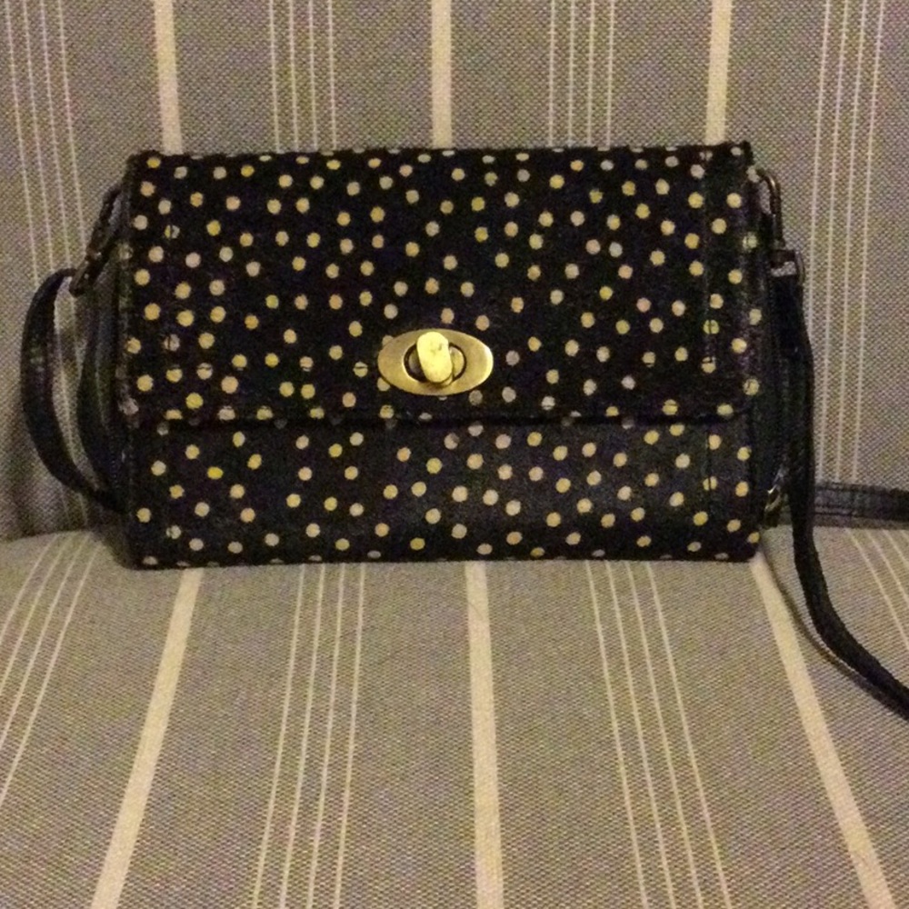 Crossbody dotted calf hair wallet purse. Boutique buy. Unknown brand.